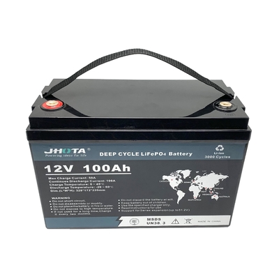 Αδιάβροχη μπαταρία λιθίου τροχόσπιτου RV 12,8V 100AH ​​μπαταρία LiFePO4 με BMS